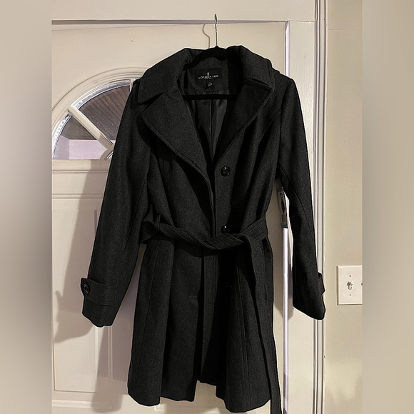 London Fog Women’s Wool Walker Coat | Charcoal - L - Picture 1 of 4